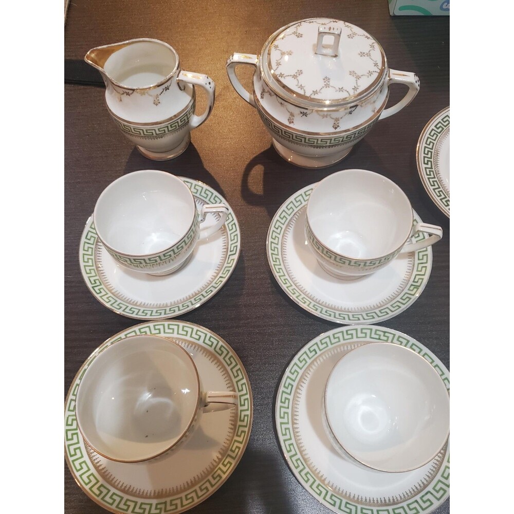 Antique Czechoslovakia/Austria 14 Piece Tea Set with Porcelain Marks